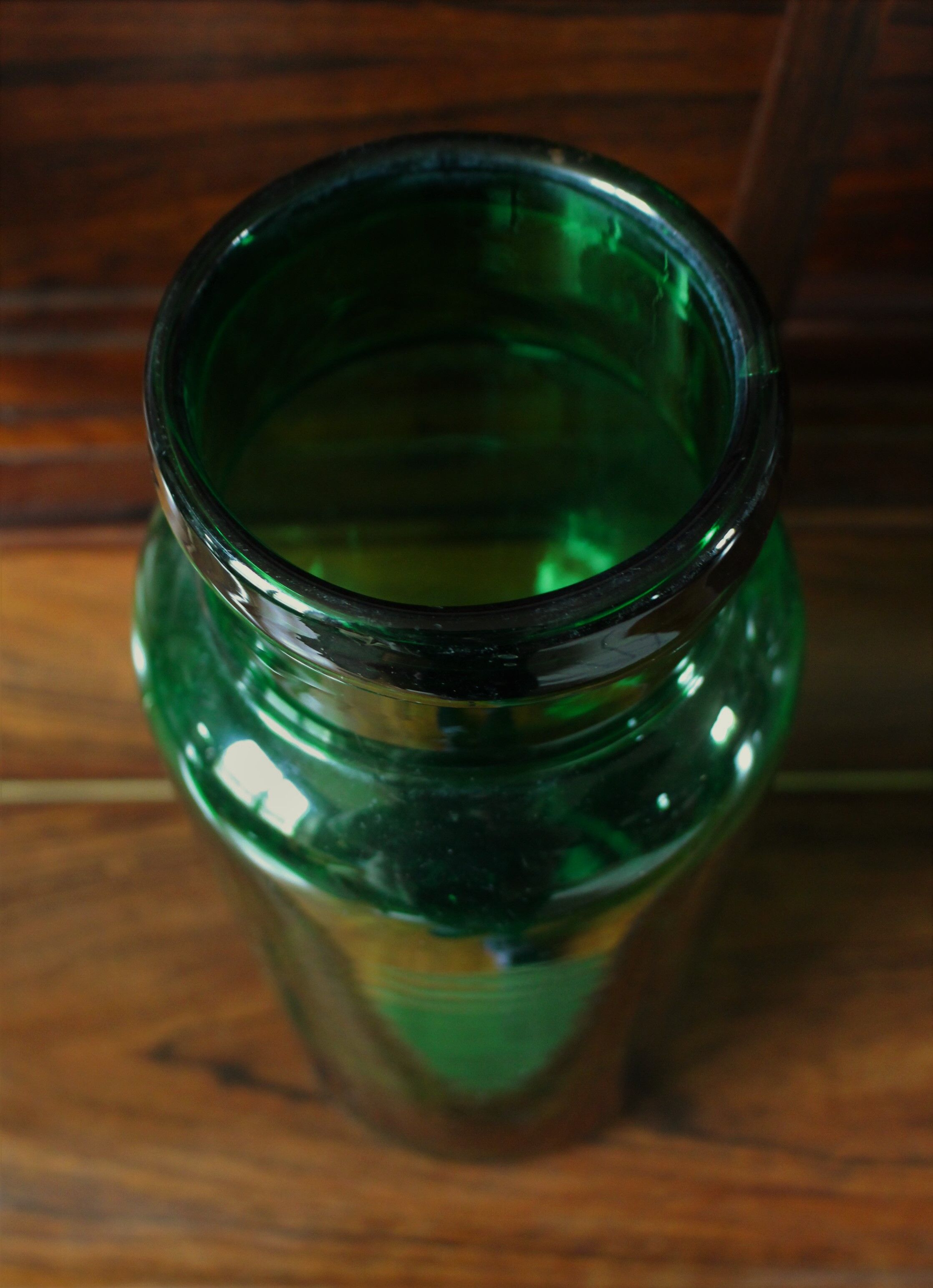 Green glass bottle