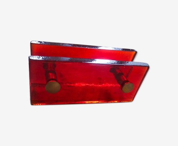 Ancienne poignée de porte de magasin vintage en verre et laiton