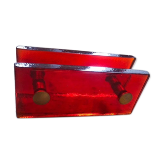 Old vintage glass and brass store door handle