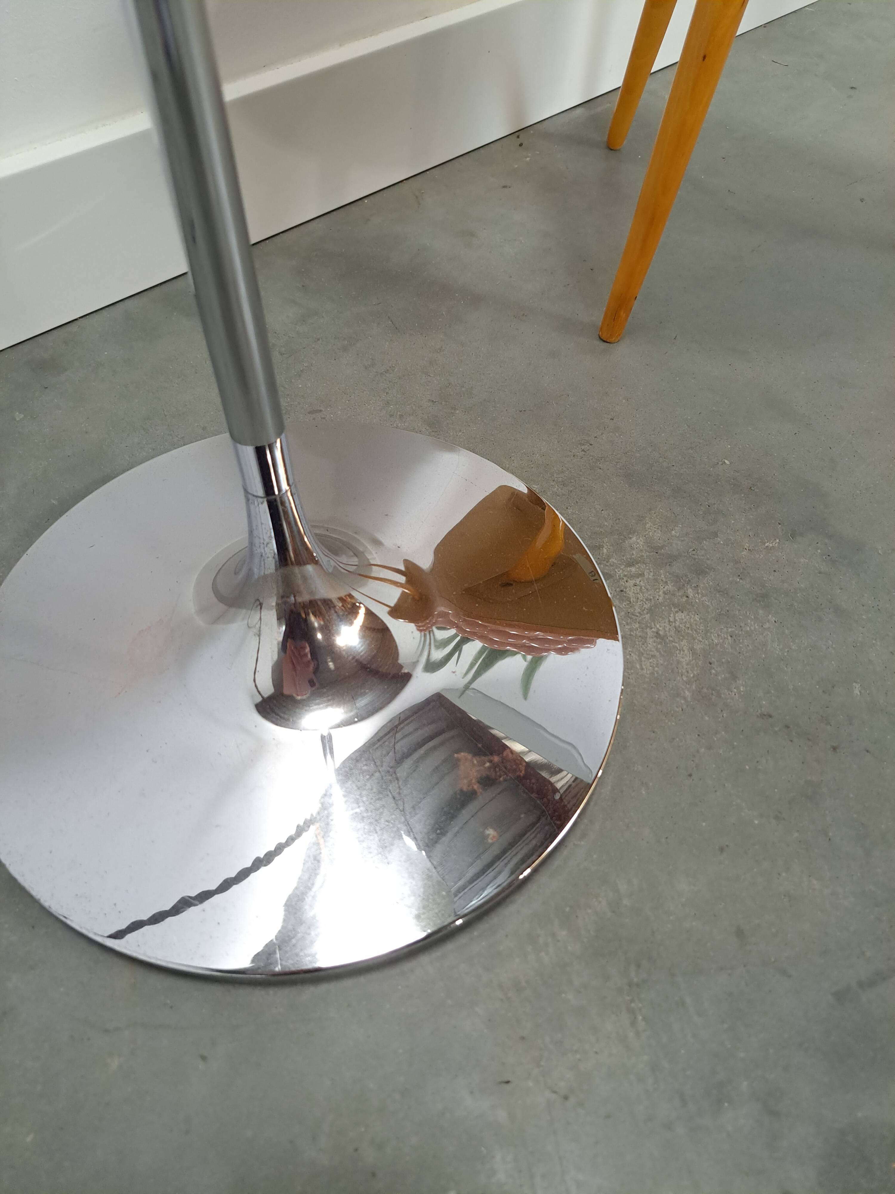 Space age chromen staande bol lamp vloerlamp