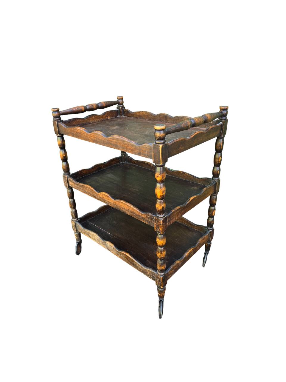 Old wooden serving trolley