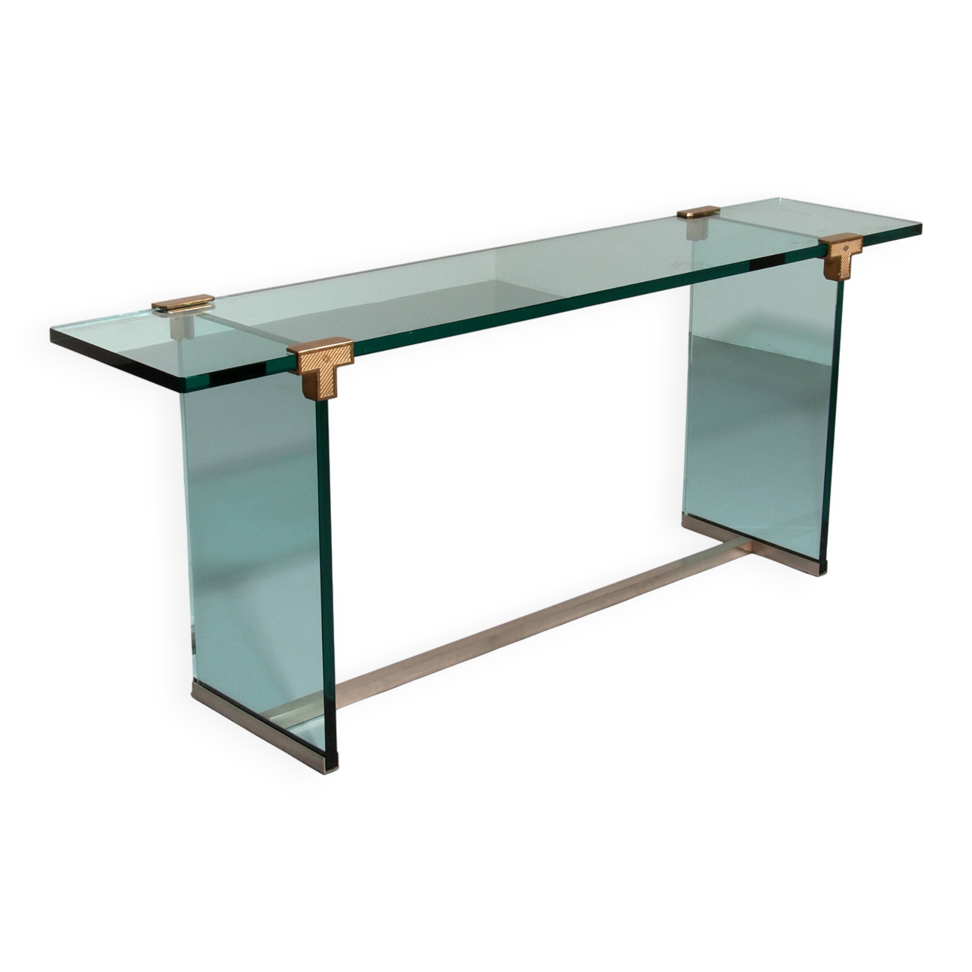 Peter Ghyzcy Side Table Model T30 solid glass 1960