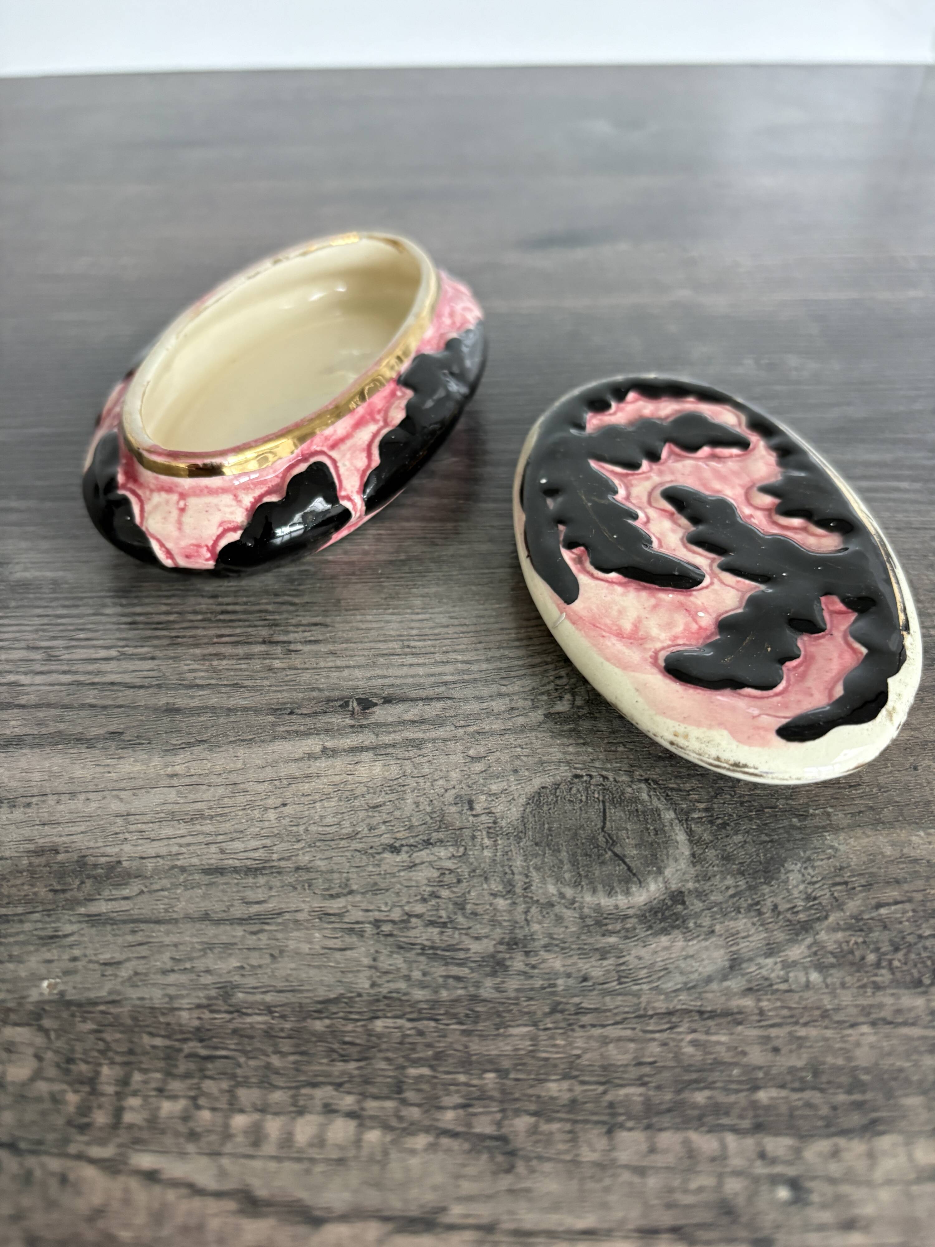 Vintage Jewellery Box Monaco Gold Pink