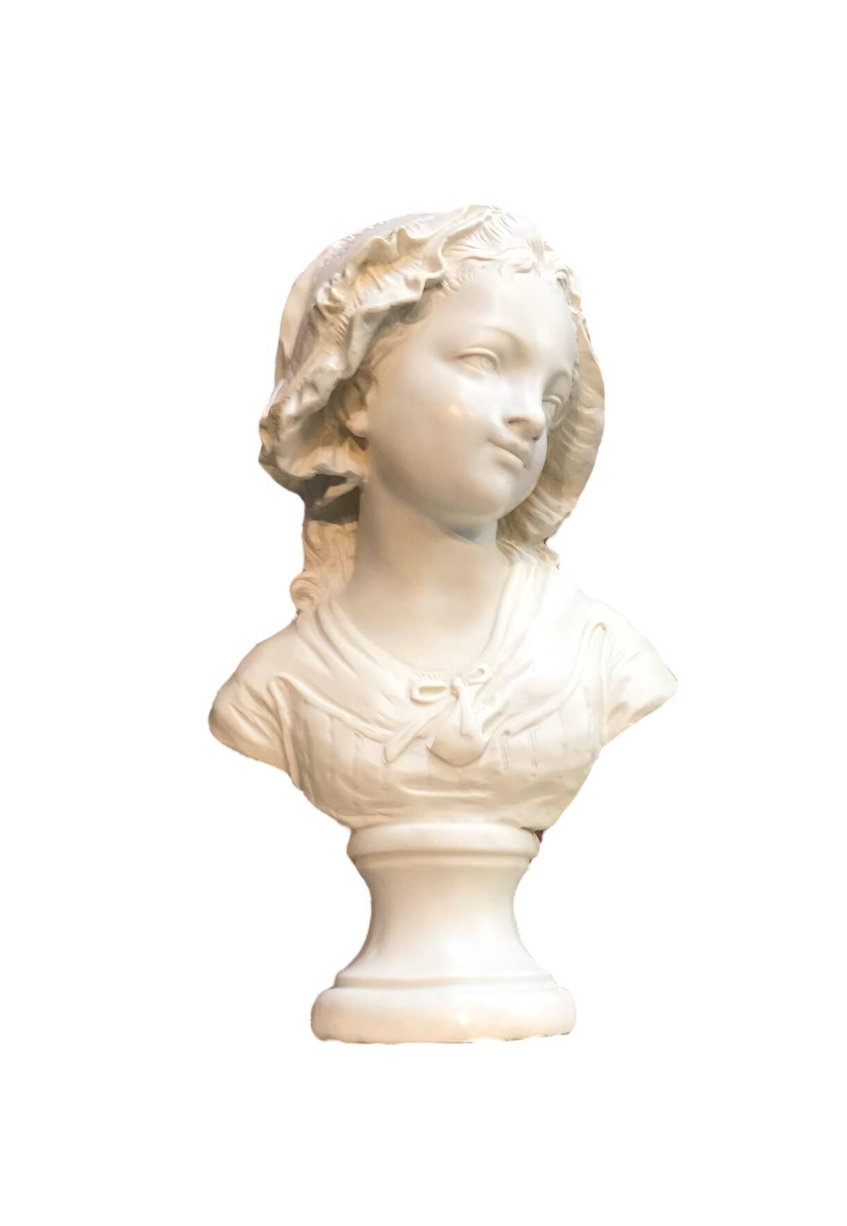 Bust of a young girl signed GRINAM NIAM Paris
