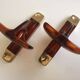 Duo of vintage grosfillex coat hooks model versailles amber plexi