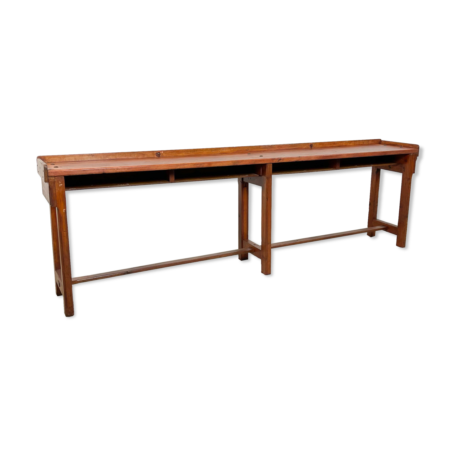 Large industrial wooden console table
