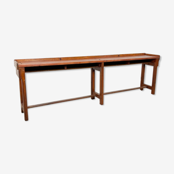 Large industrial wooden console table