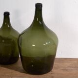 Demijohns anciens de couleur vert olive (c.1920). Ensemble de 2 pièces n°8