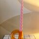 Vase soliflore minimaliste en verre soufflé orange rétro