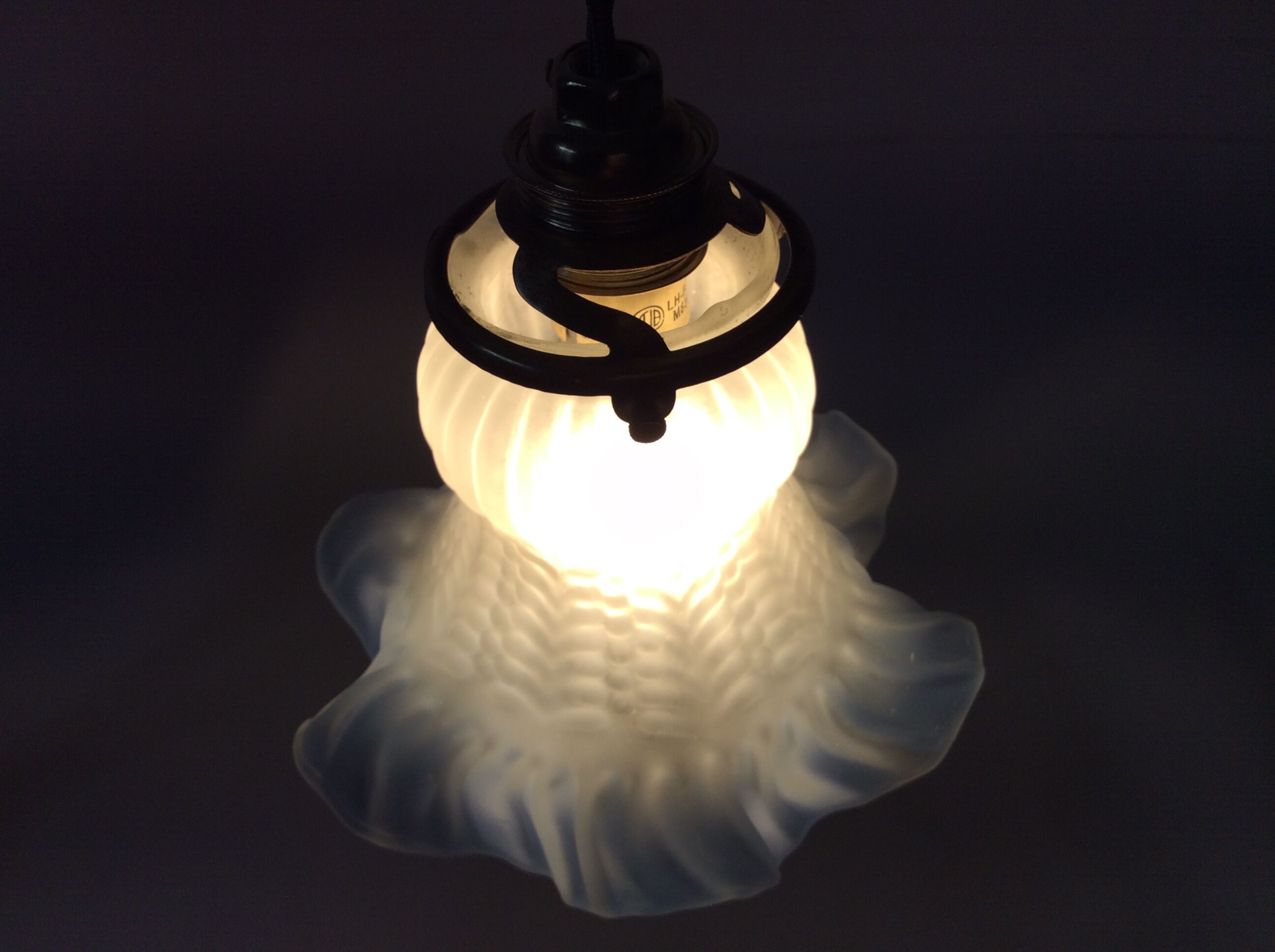 Vintage tulip opaline pendant light