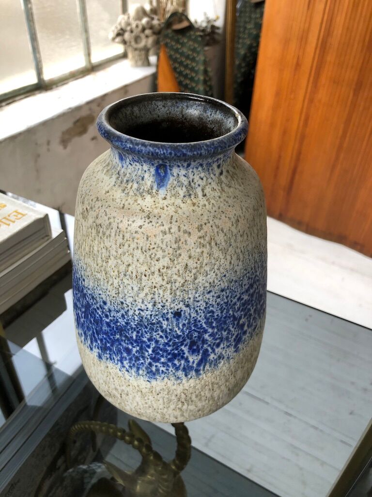 Speckled blue Scheurich vase