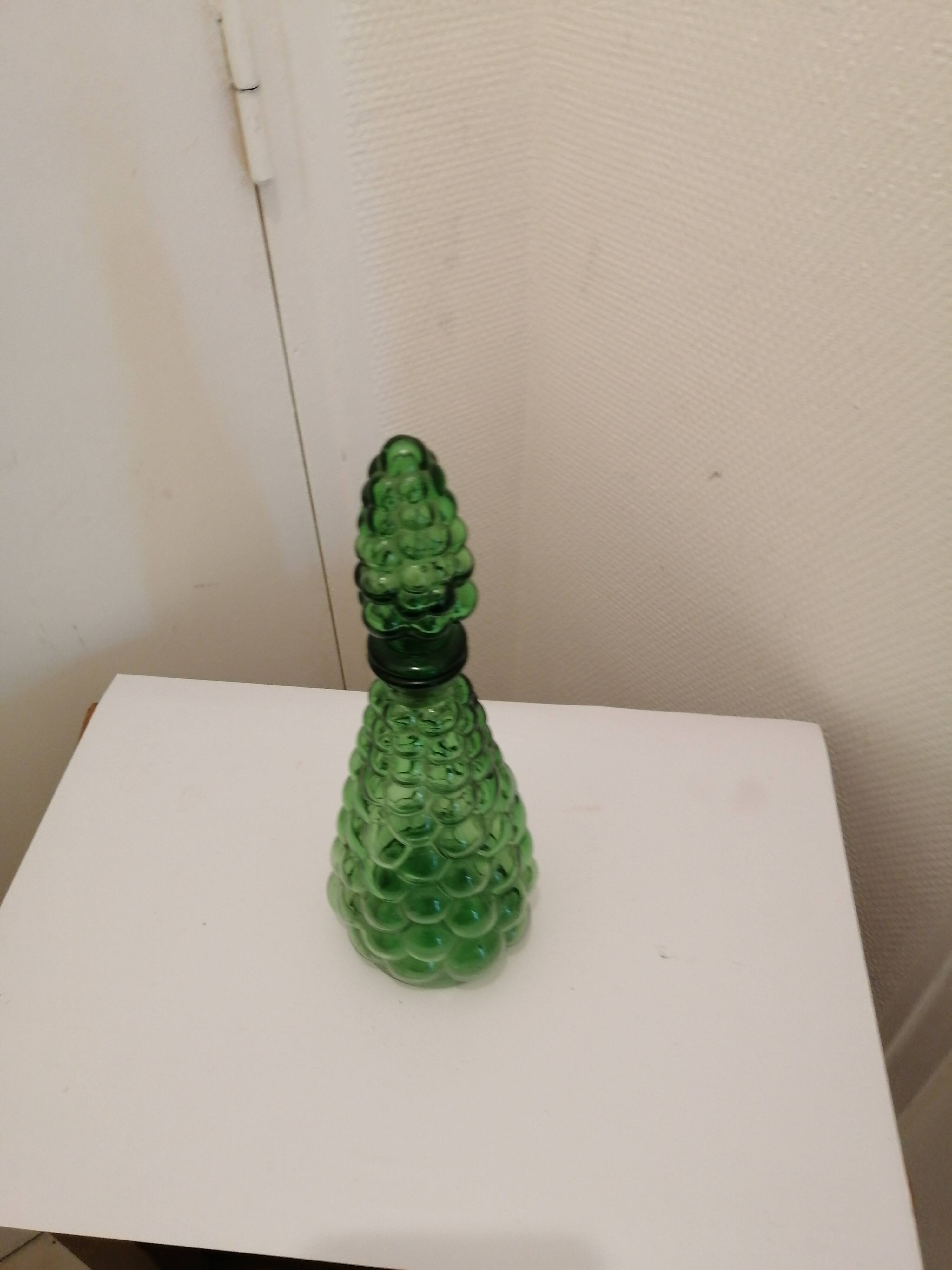 Italian bubbles glass carafe