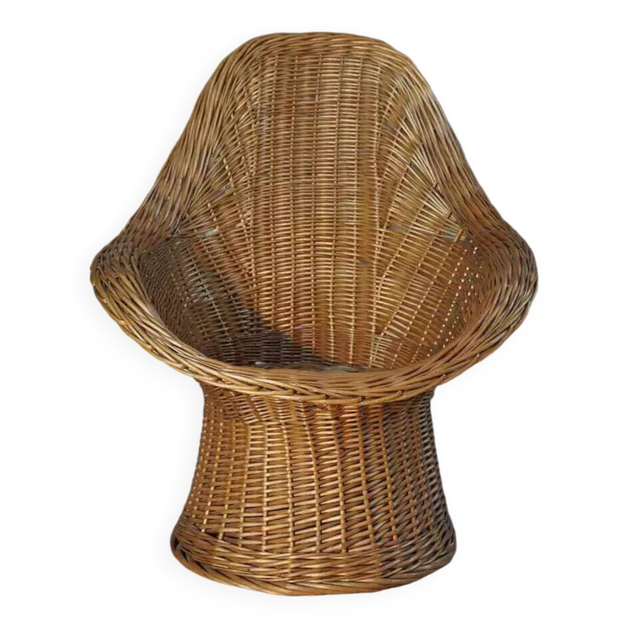 Wicker basket chair for children for Rohe 60s design Wim Den Boon