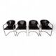 Set of 4 Chrome cantilever dining chairs attributed to Gastone Rinaldi