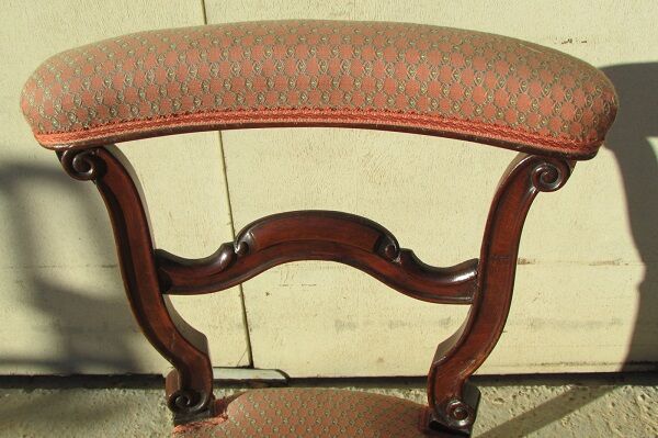 Lot of 5 chairs called pontoon or voyeuristic, Napoleon III , mahogany