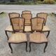 Serie de 6 chaises Louis XV bois et cannage