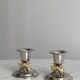 Pair of small antique metal candlesticks