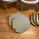 6 chaises 2 fauteuils en cannage, de style L.XVI , peint vert clair