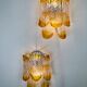Pair of two-tier Mazzega Murano wall sconces, orange frosted glass, Italy, 1960s