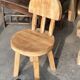Small child's chair in natural blond teak back with three bars