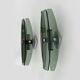 Pair of Italian wall lights Veca Fontana Arte in smoked glass and chrome.