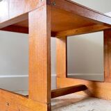 Geometric coffee table wood vintage honey