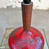 Ceramic lamp and teak by Krosselbach 1970