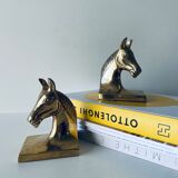 Pair of brass horse book set
