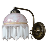 Opaline wall light with ceramic and glass pendants