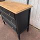 Matte black oak chest of drawers with 3 drawers
