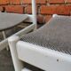 Set of 3 vintage stol kamnik white wooden chair: 1970s scandinavian design