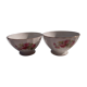 2 old earthenware bowls Hamage North pattern roses diam 15 cm H 8.5 cm