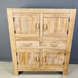 Armoire rustique en chêne massif, années 1970