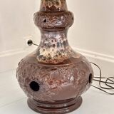 1970s floor lamp - ceramic and fabric lampshade