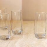 4 octagonal base water glasses
