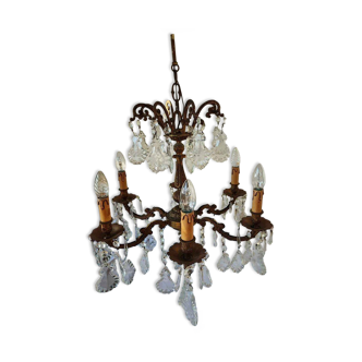 Bohemian crystal chandelier, 6 lights