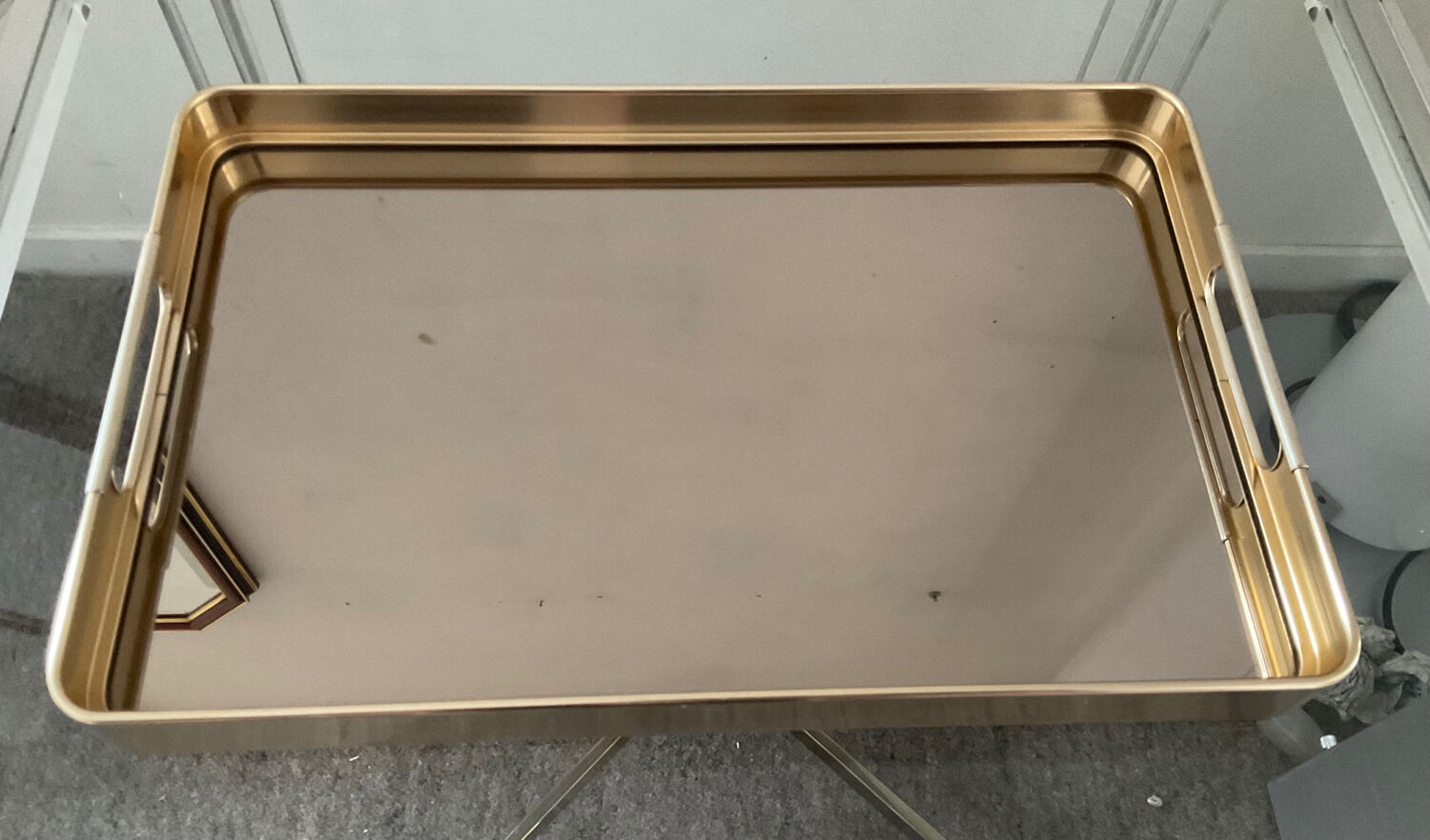 Vintage MB Italy tray in brass and mirror