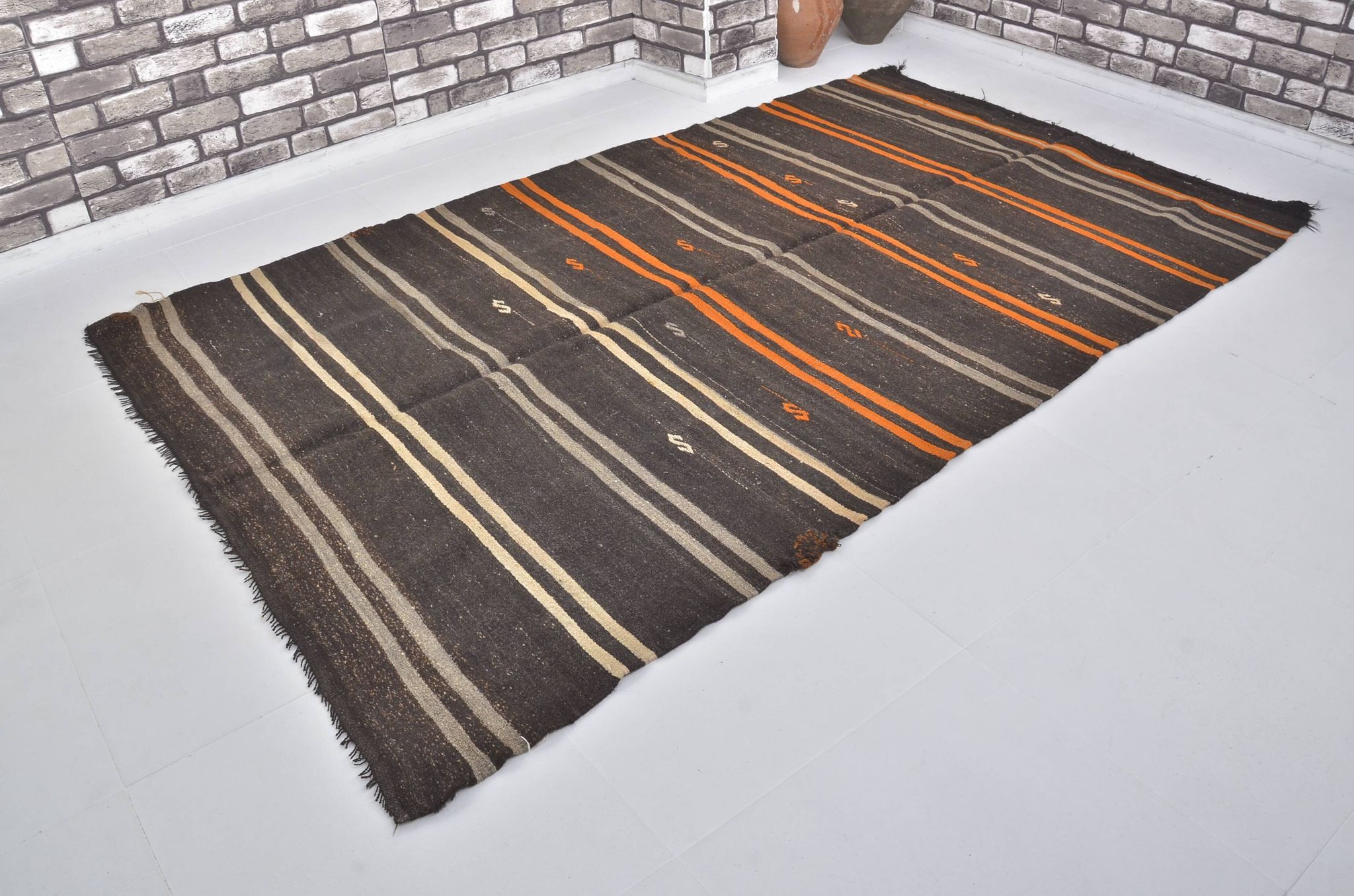Oushak Organic Vintage Kilim Rug sku  1692