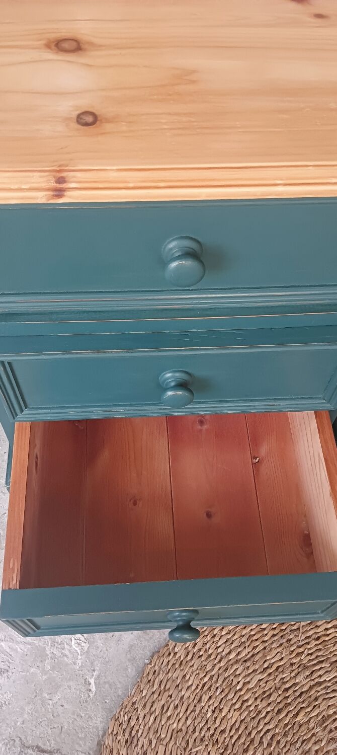 Pair of bedside tables revisited in blue