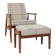 Vintage armchair and footrest set in Royal Tartan Design mid-century style.