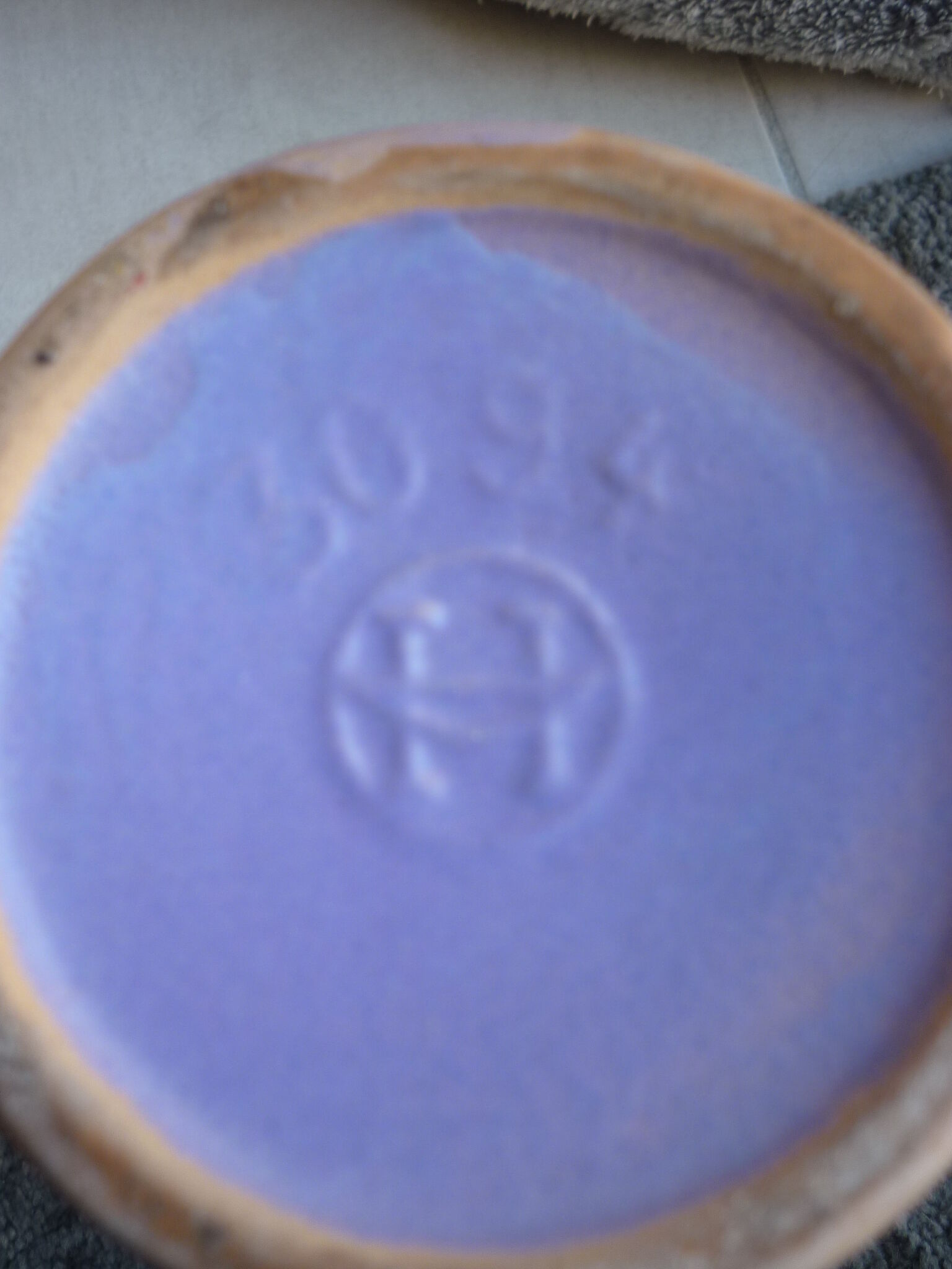 Glazed ceramic vase, abstract shape and decoration, fat lava, vintage 60s/70s