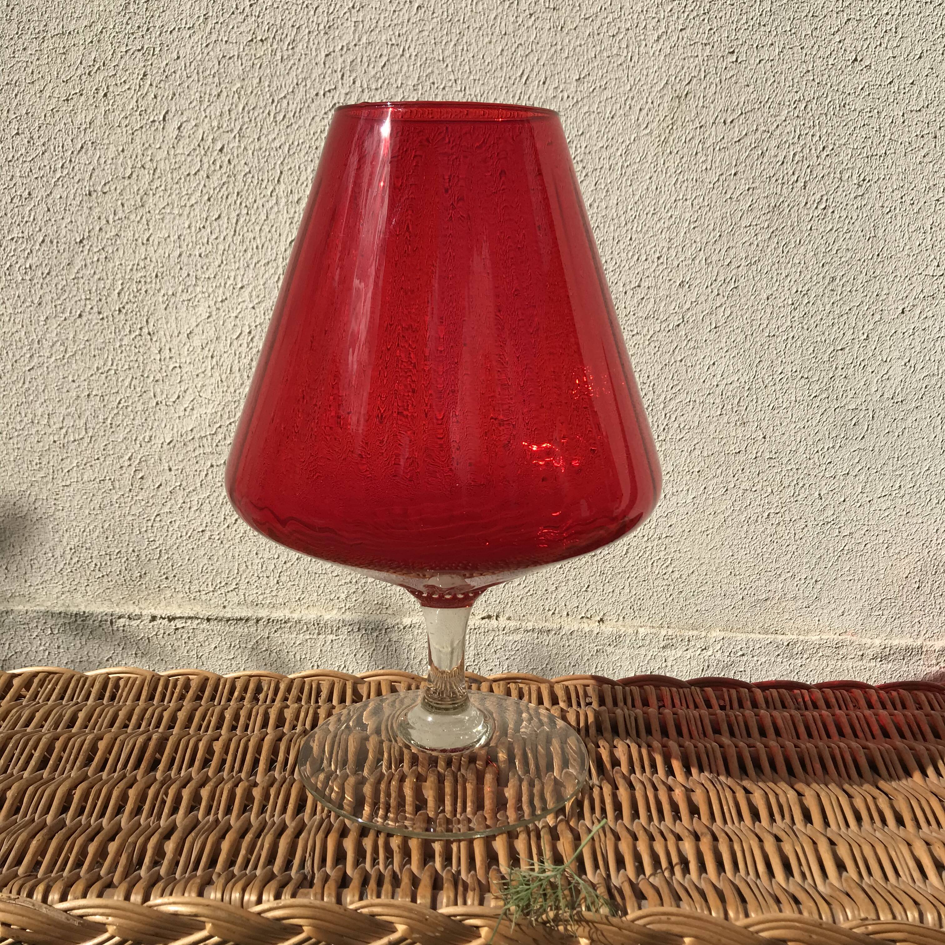 Vintage red vase Italy 1970
