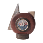 Ceramic vase decor boat signed