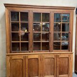 Meuble vitrine de magasin ancien en chêne