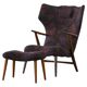 Madsen & Schubell, accent chair and stool in teak, reupholstered, 1950s