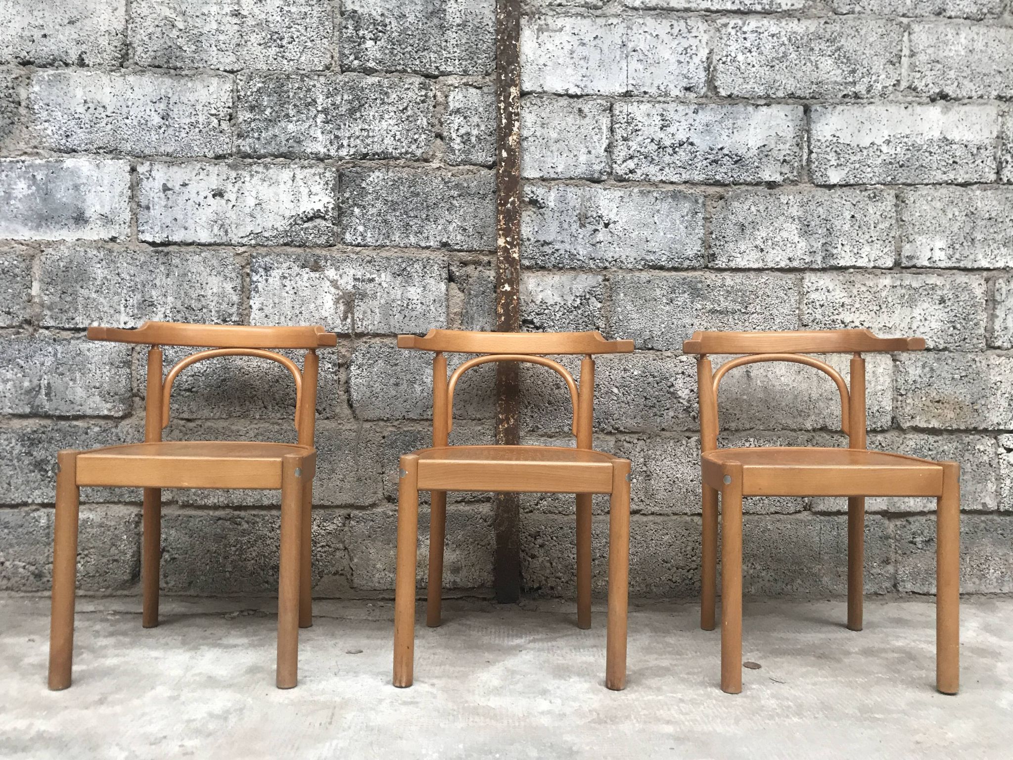 Series of 3 armchairs 1980