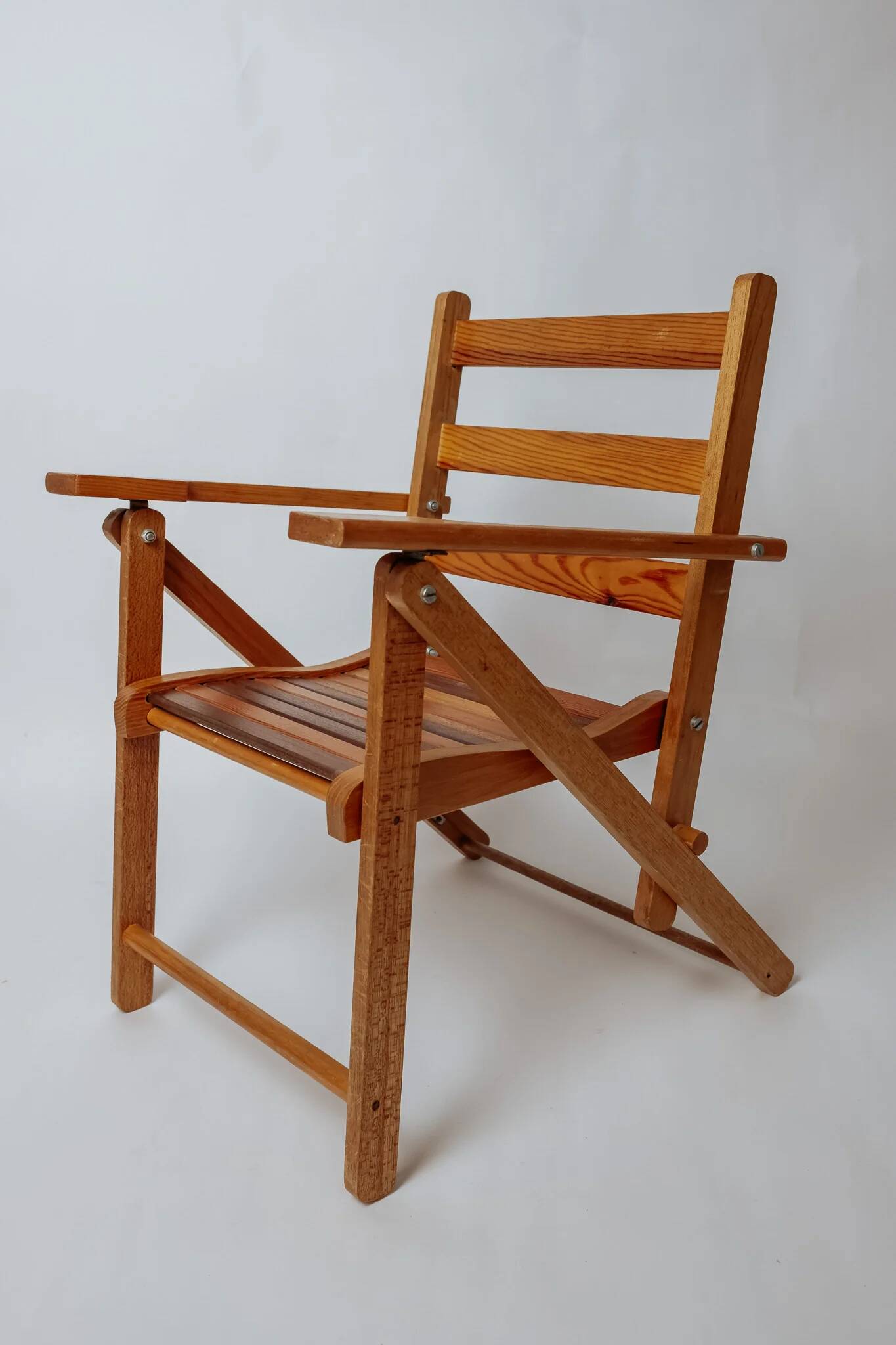 Vintage folding teak chair for children