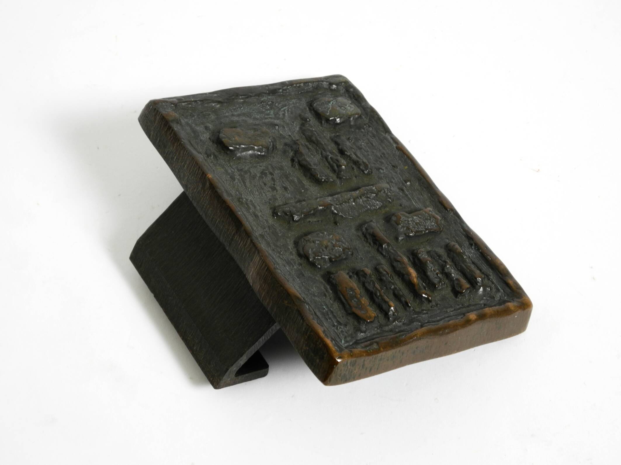 A set of solid 1970s Brutalist pull handles with letter slot and doorbell