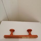 Wooden wall coat rack 2 pateres