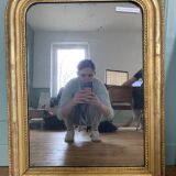 Louis-Philippe mirror gilded with gold leaf